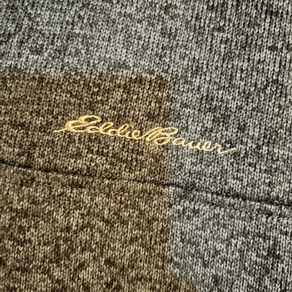 Eddie Bauer Men’s Fleece Medium Blue Heathered Radiator Pullover Long Sleeve - Picture 5 of 6